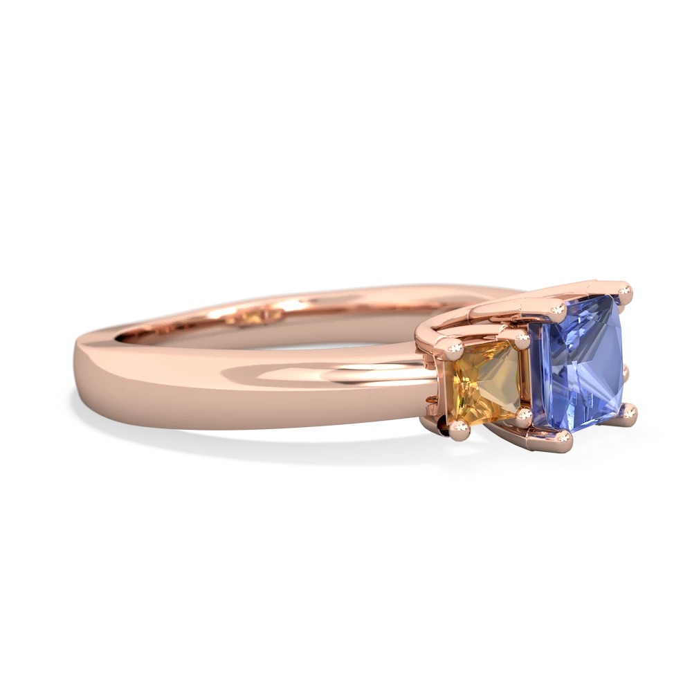 Tanzanite Three Stone Trellis 14K Rose Gold ring R4015