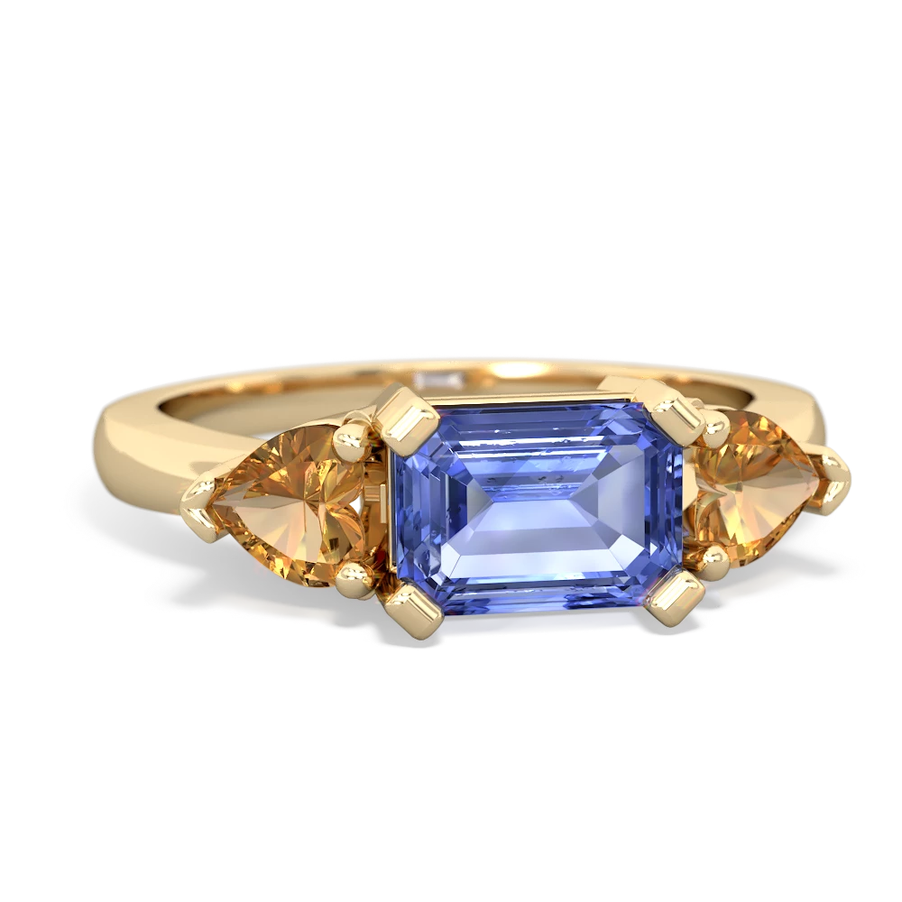 Tanzanite Three Stone 14K Yellow Gold ring R5235