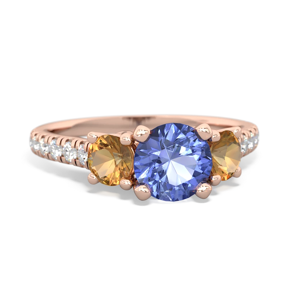 Tanzanite Pave Trellis 14K Rose Gold ring R5500