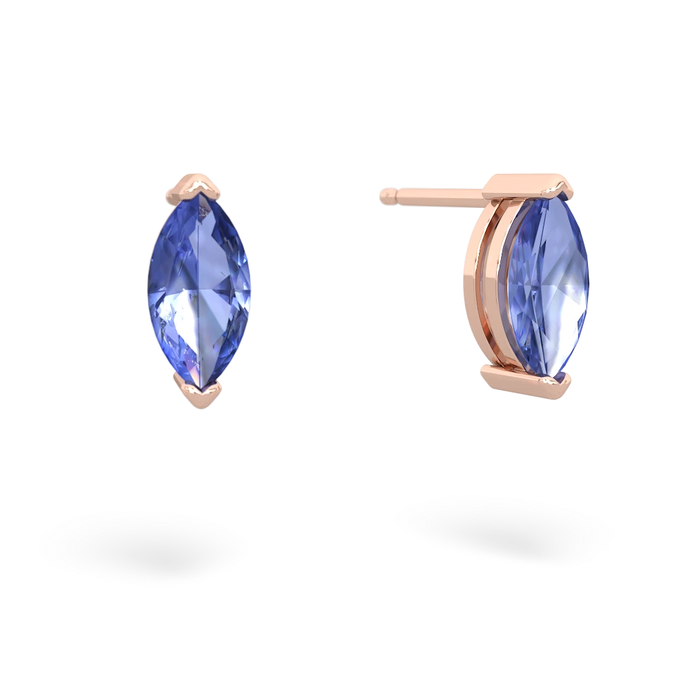 Tanzanite 8X4mm Marquise Stud 14K Rose Gold earrings E1701