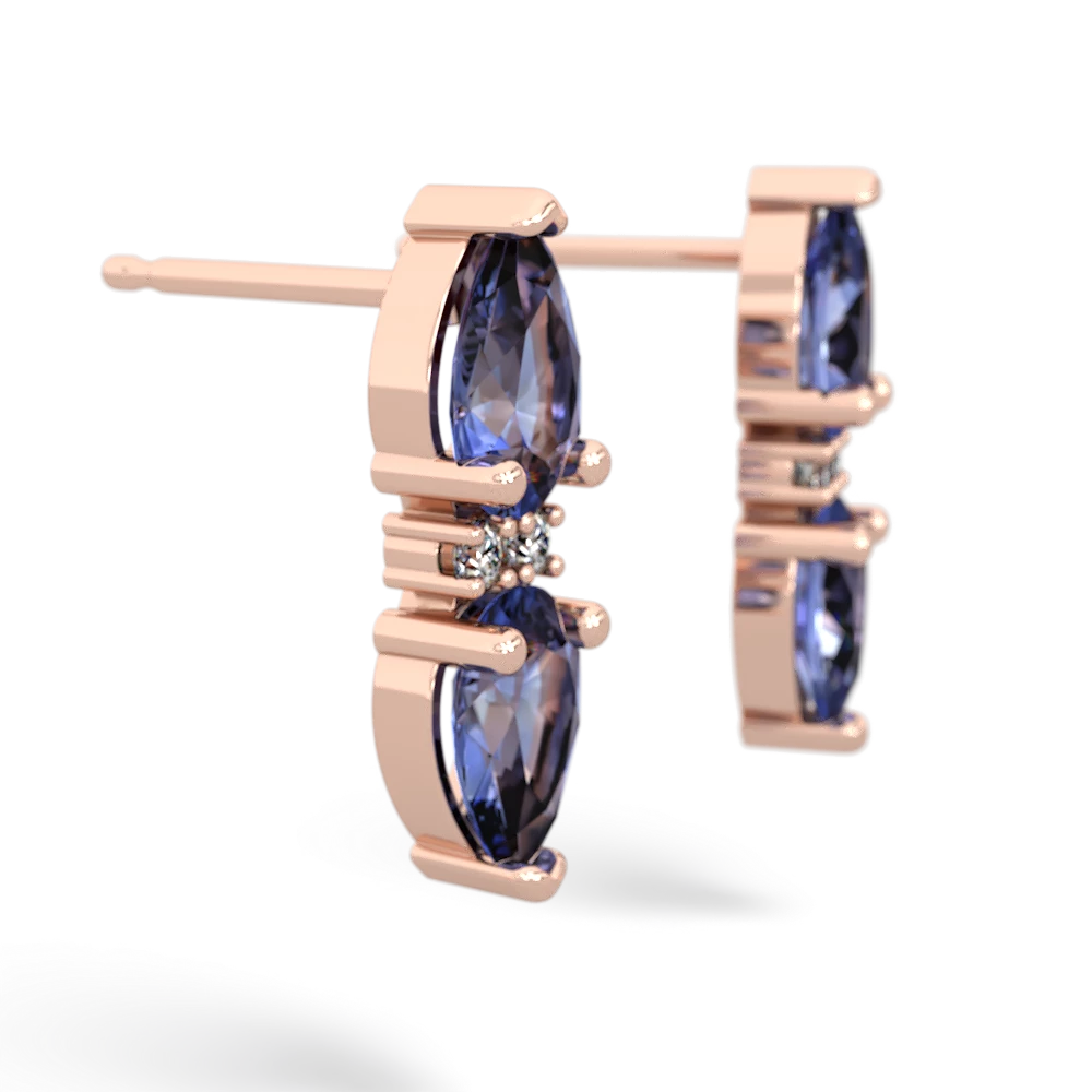 Tanzanite Bowtie Drop 14K Rose Gold earrings E0865