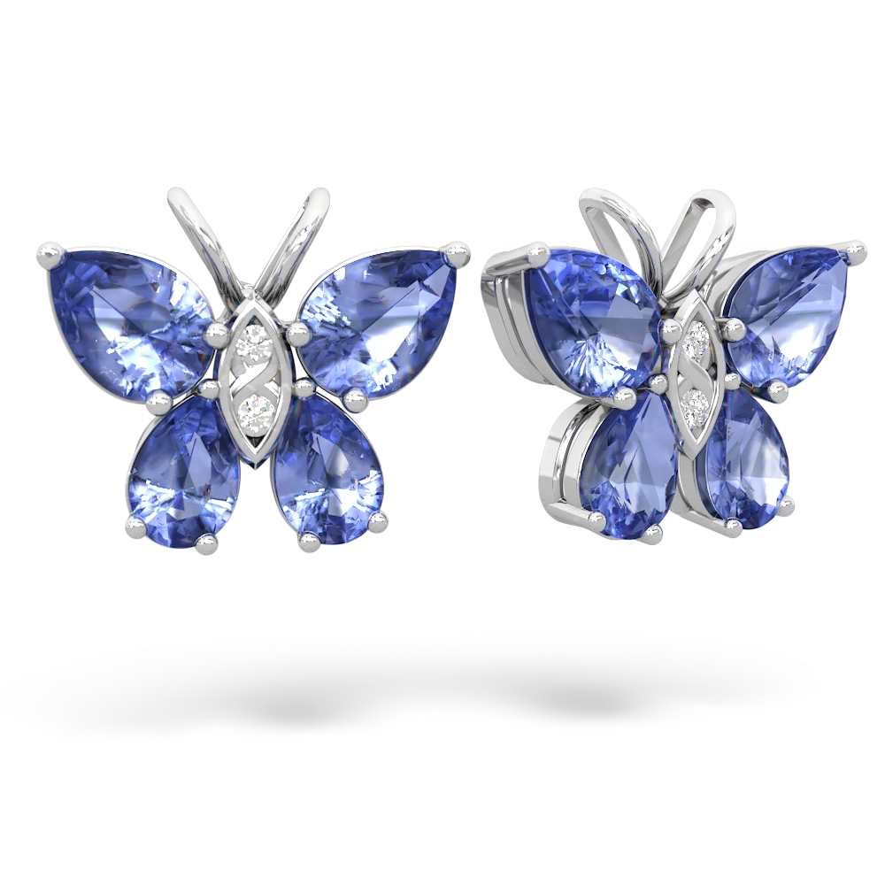 Tanzanite Butterfly 14K White Gold earrings E2215