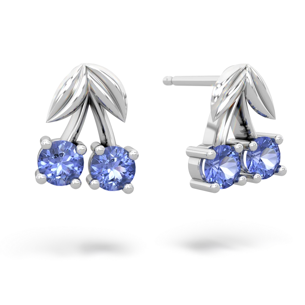 Tanzanite Sweet Cherries 14K White Gold earrings E7001