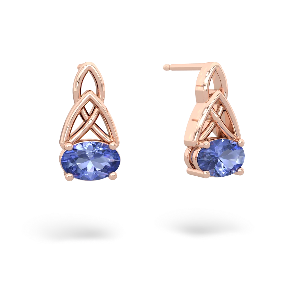 Tanzanite Celtic Trinity Knot 14K Rose Gold earrings E2389