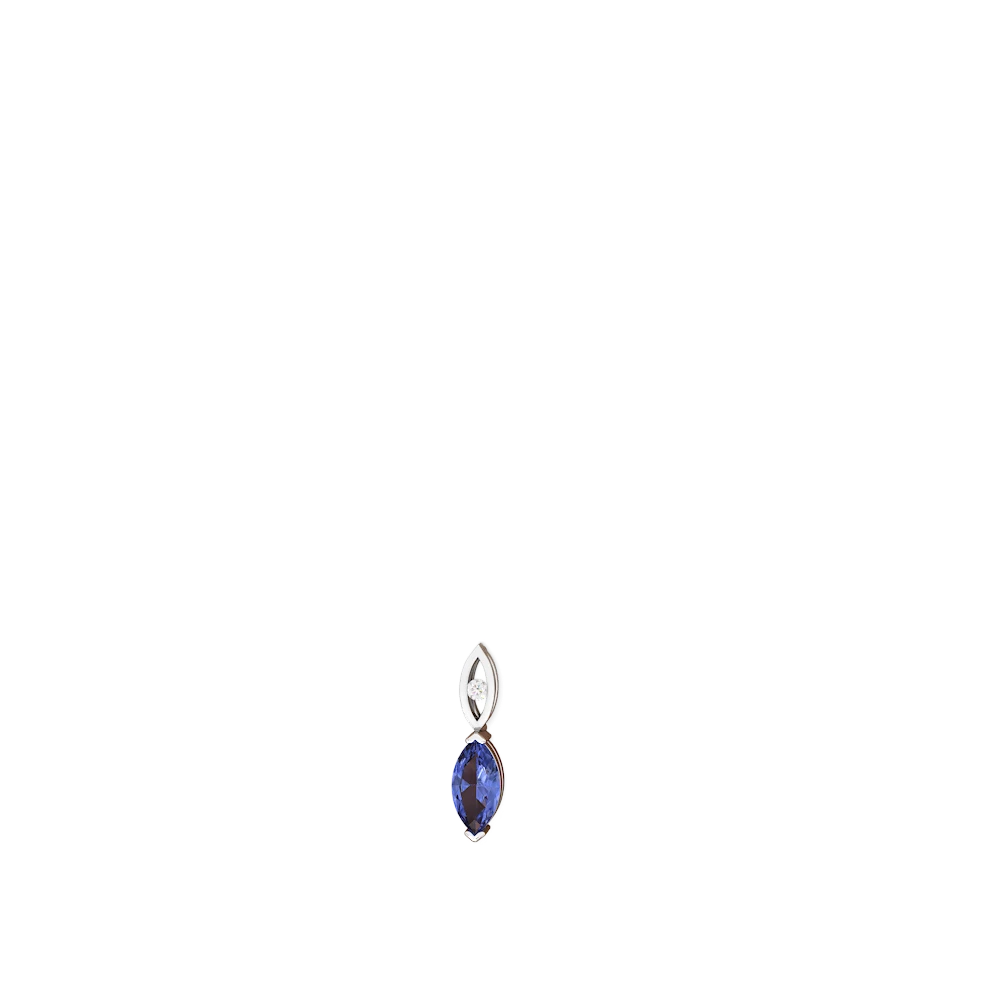 Tanzanite Marquise Drop 14K White Gold earrings E5333