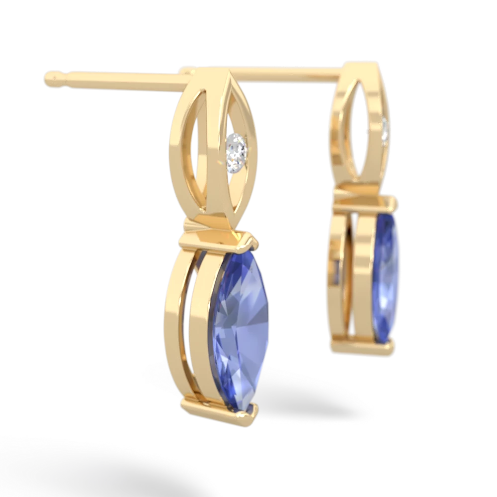 Tanzanite Marquise Drop 14K Yellow Gold earrings E5333