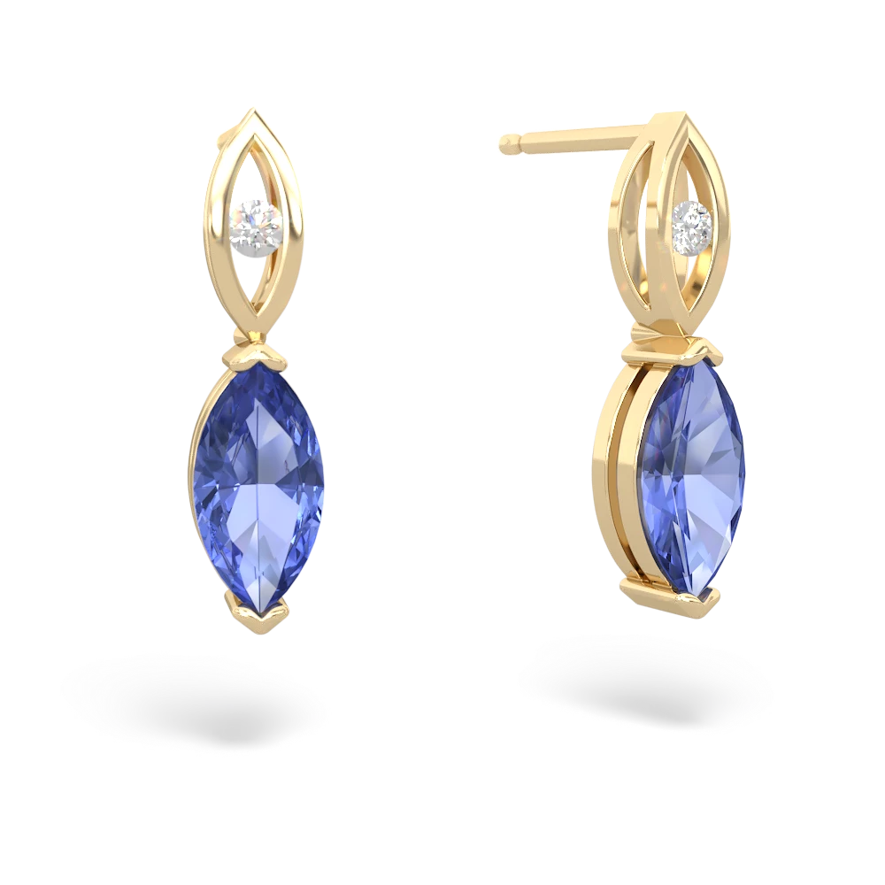 Tanzanite Marquise Drop 14K Yellow Gold earrings E5333