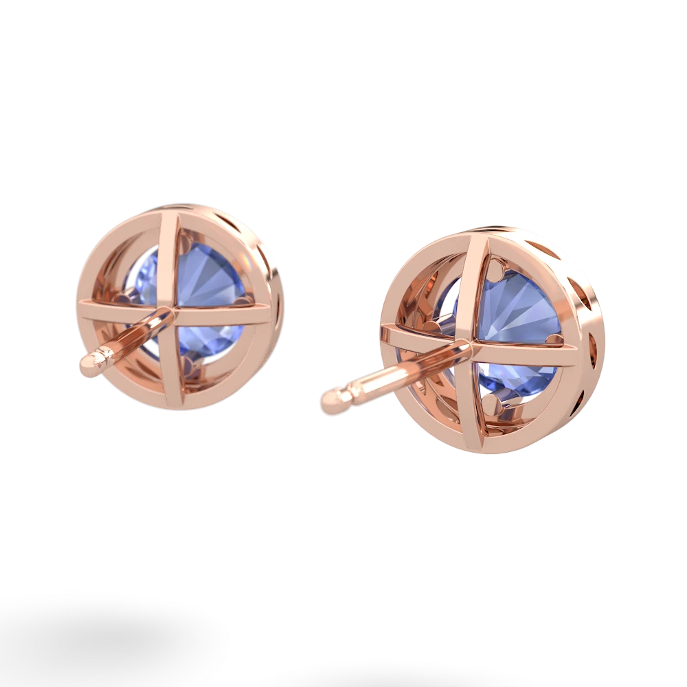 Tanzanite Halo 14K Rose Gold earrings E5320