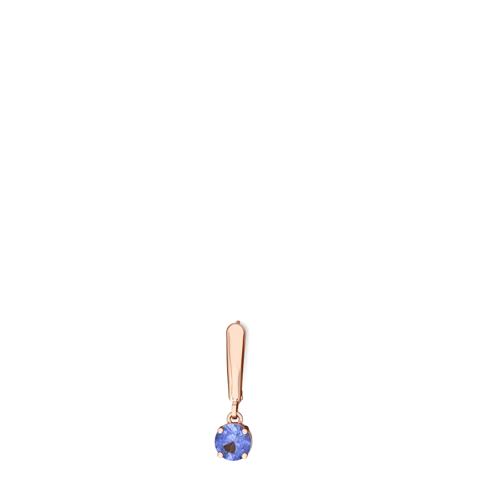 Tanzanite 6Mm  Round Lever Back 14K Rose Gold earrings E2786