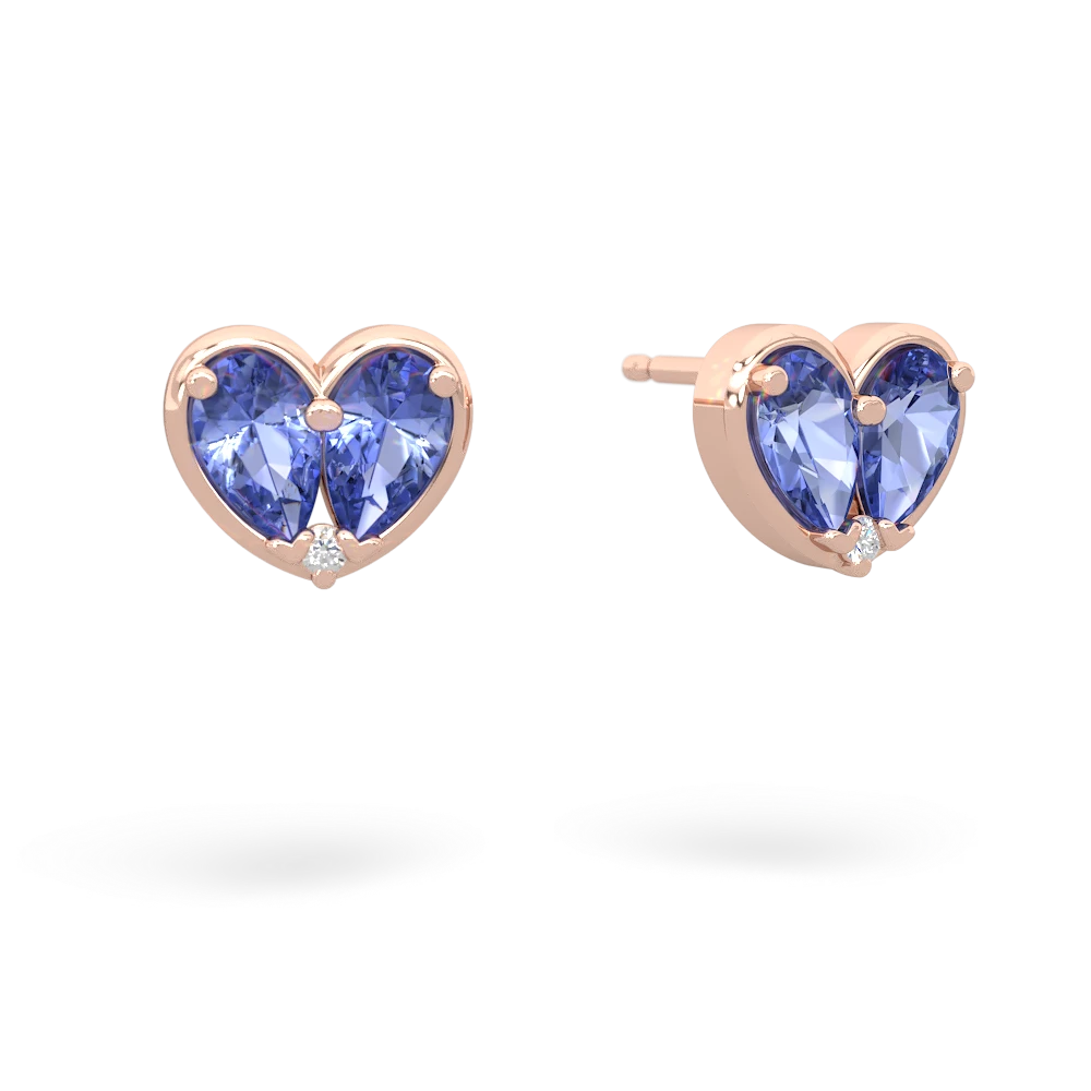 Tanzanite 'Our Heart' 14K Rose Gold earrings E5072