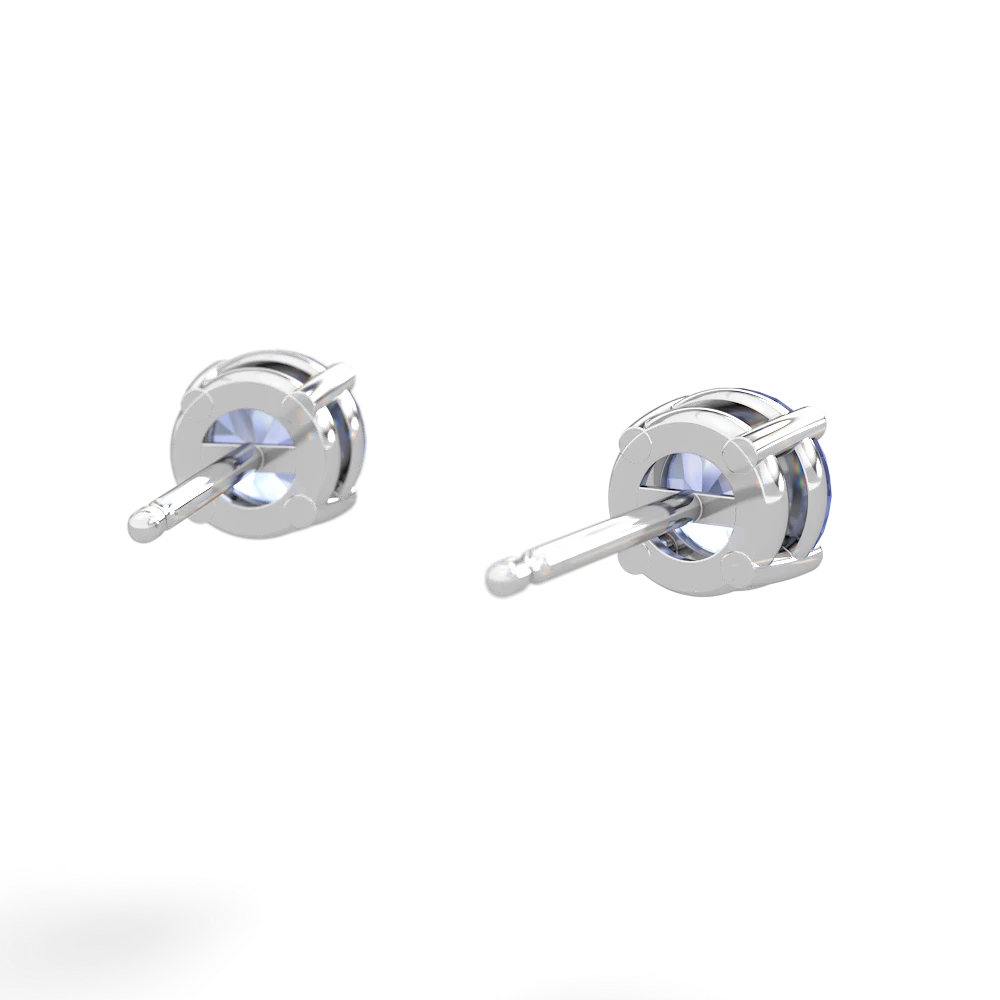 Tanzanite 5Mm Round Stud 14K White Gold earrings E1785