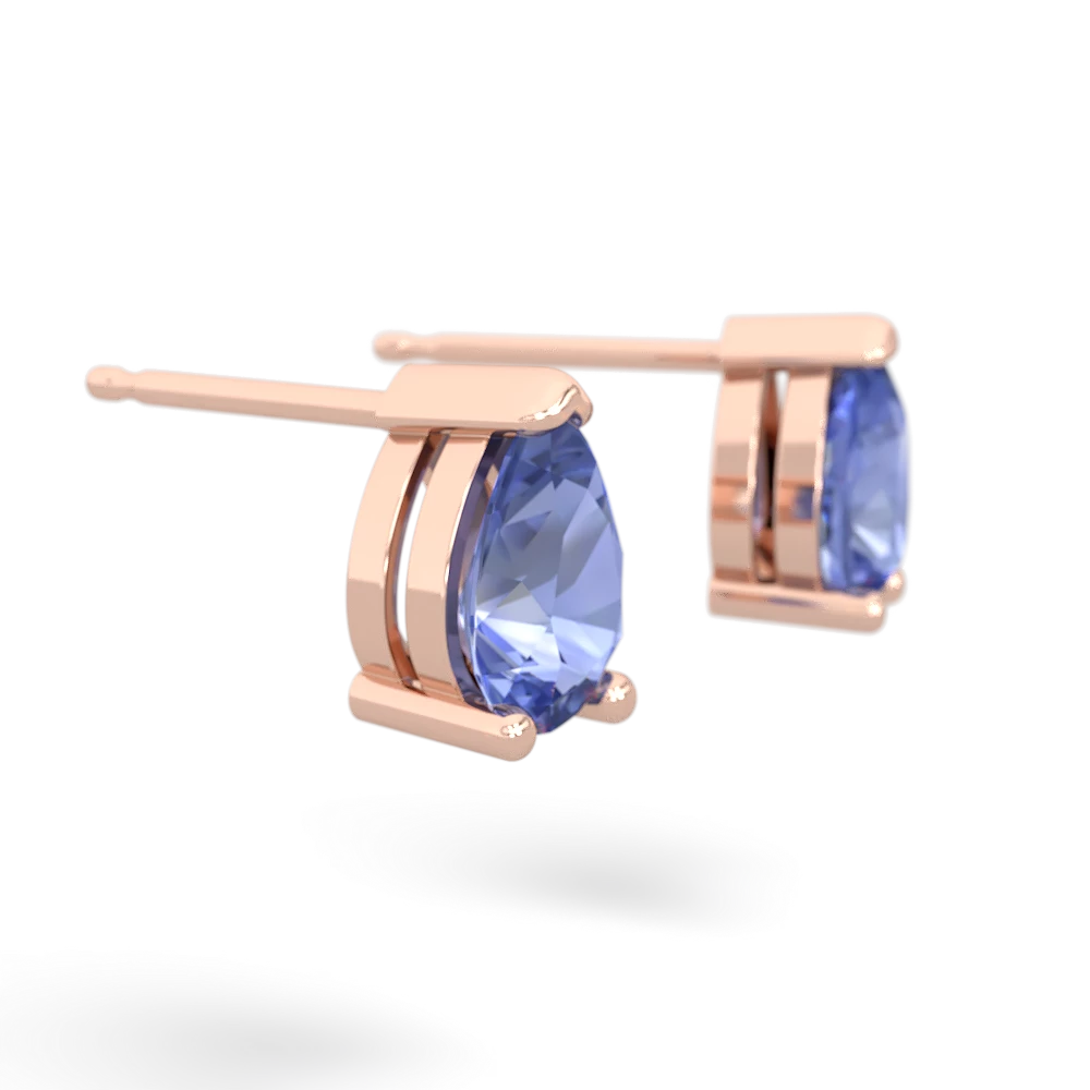 Tanzanite Teardrop Stud 14K Rose Gold earrings E1793