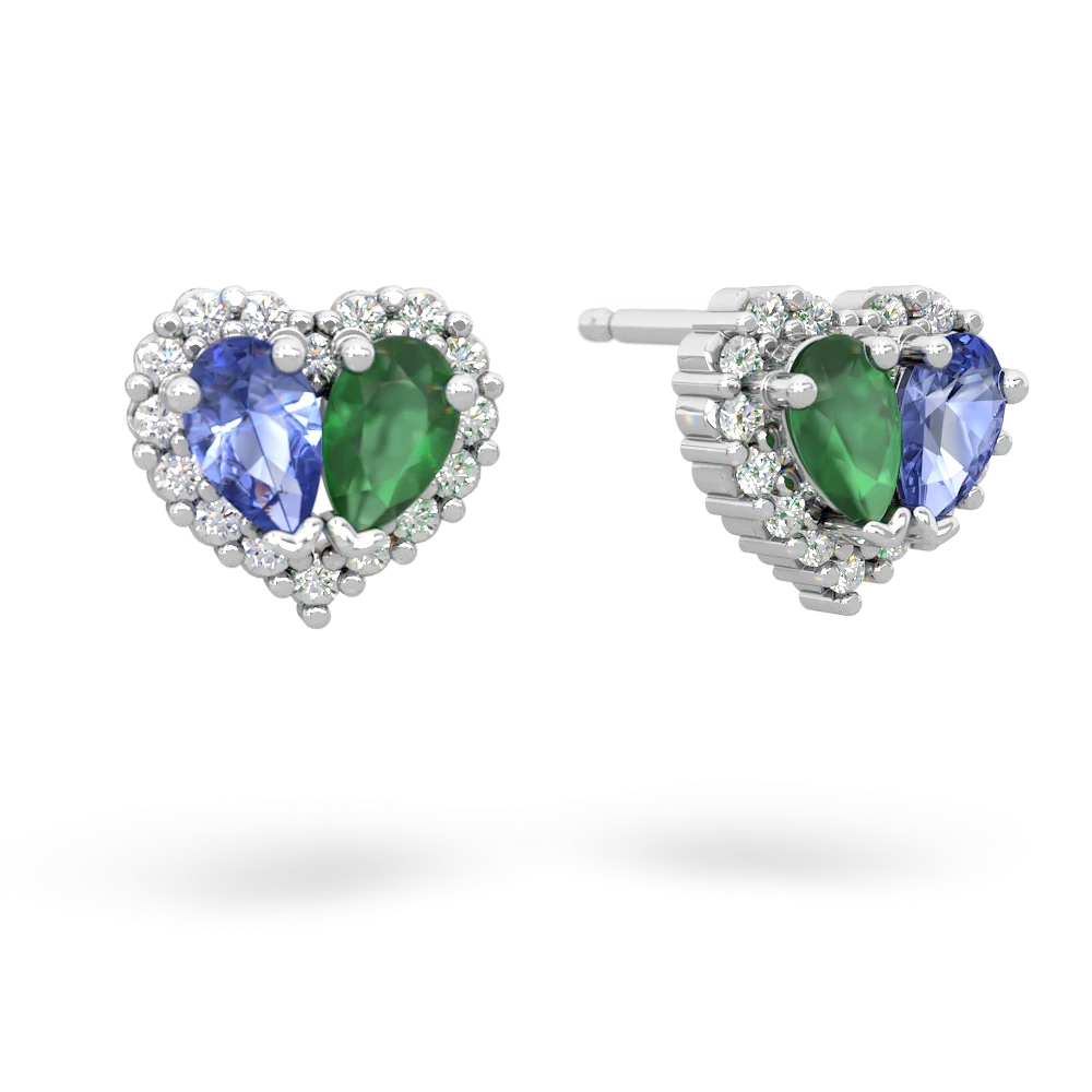 Tanzanite Halo 14K White Gold earrings E7008