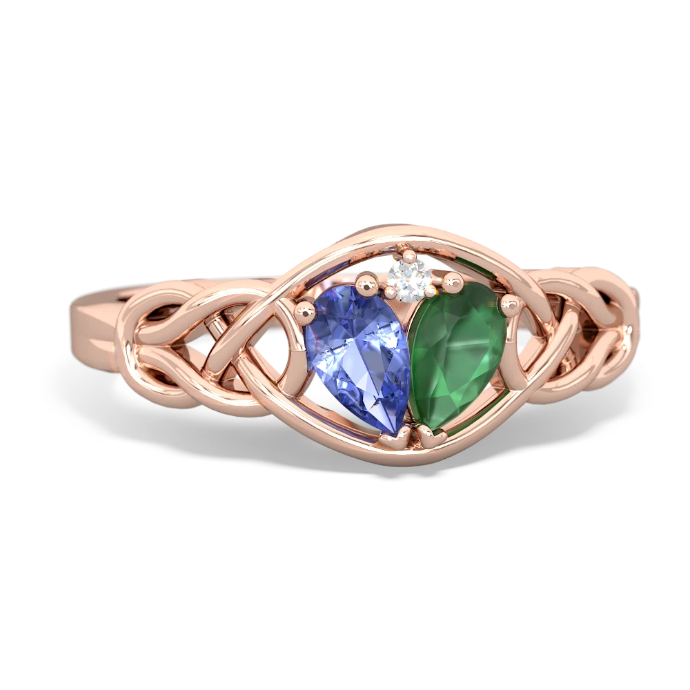 Tanzanite Celtic Love Knot 14K Rose Gold ring R5420