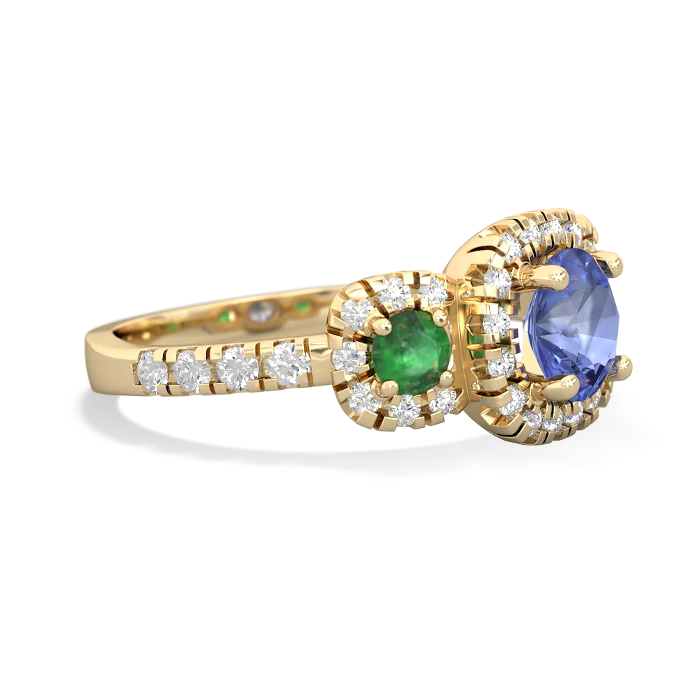 Tanzanite Regal Halo 14K Yellow Gold ring R5350