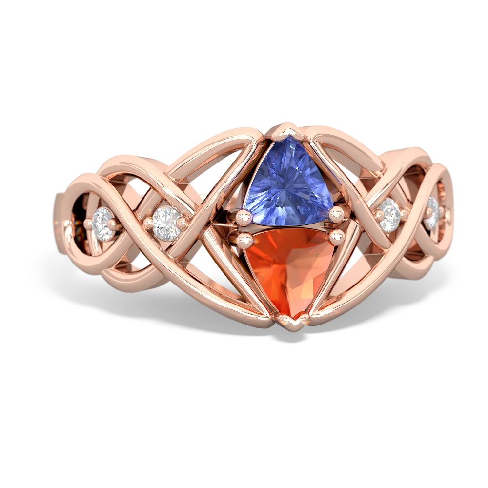 Tanzanite Keepsake Celtic Knot 14K Rose Gold ring R5300