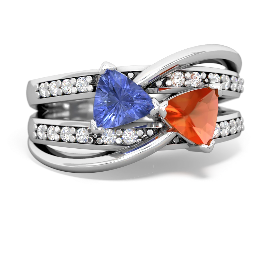 Tanzanite Bowtie 14K White Gold ring R2360