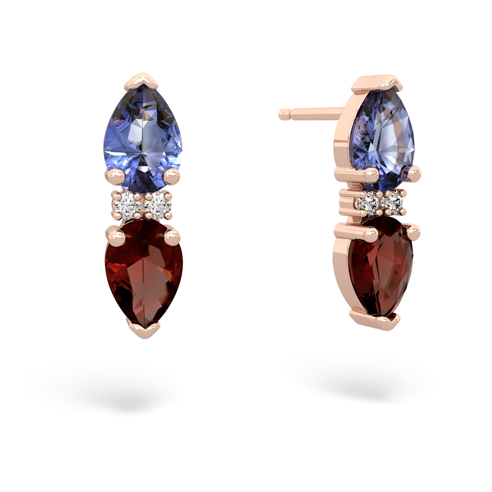 Tanzanite Bowtie Drop 14K Rose Gold earrings E0865