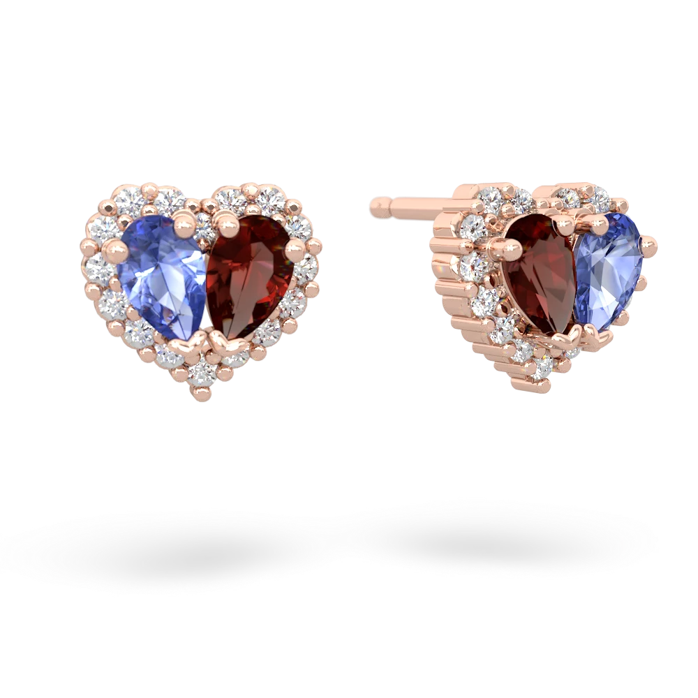 Tanzanite Halo 14K Rose Gold earrings E7008