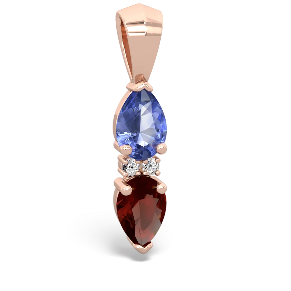 Tanzanite Bowtie Drop 14K Rose Gold pendant P0865