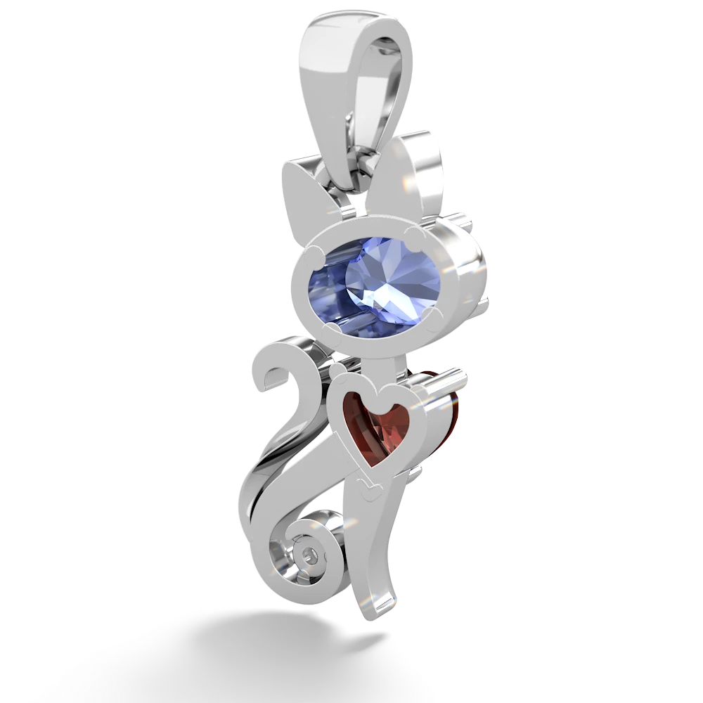 Tanzanite Kitten 14K White Gold pendant P5780