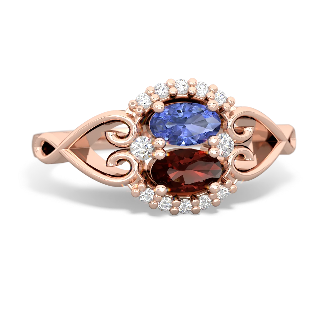 Tanzanite Love Nest 14K Rose Gold ring R5860