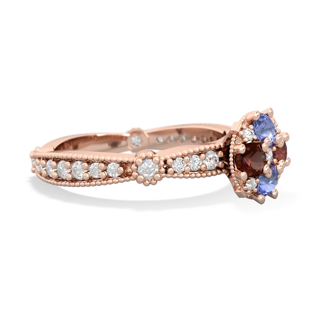 Tanzanite Sparkling Tiara Cluster 14K Rose Gold ring R26293RD