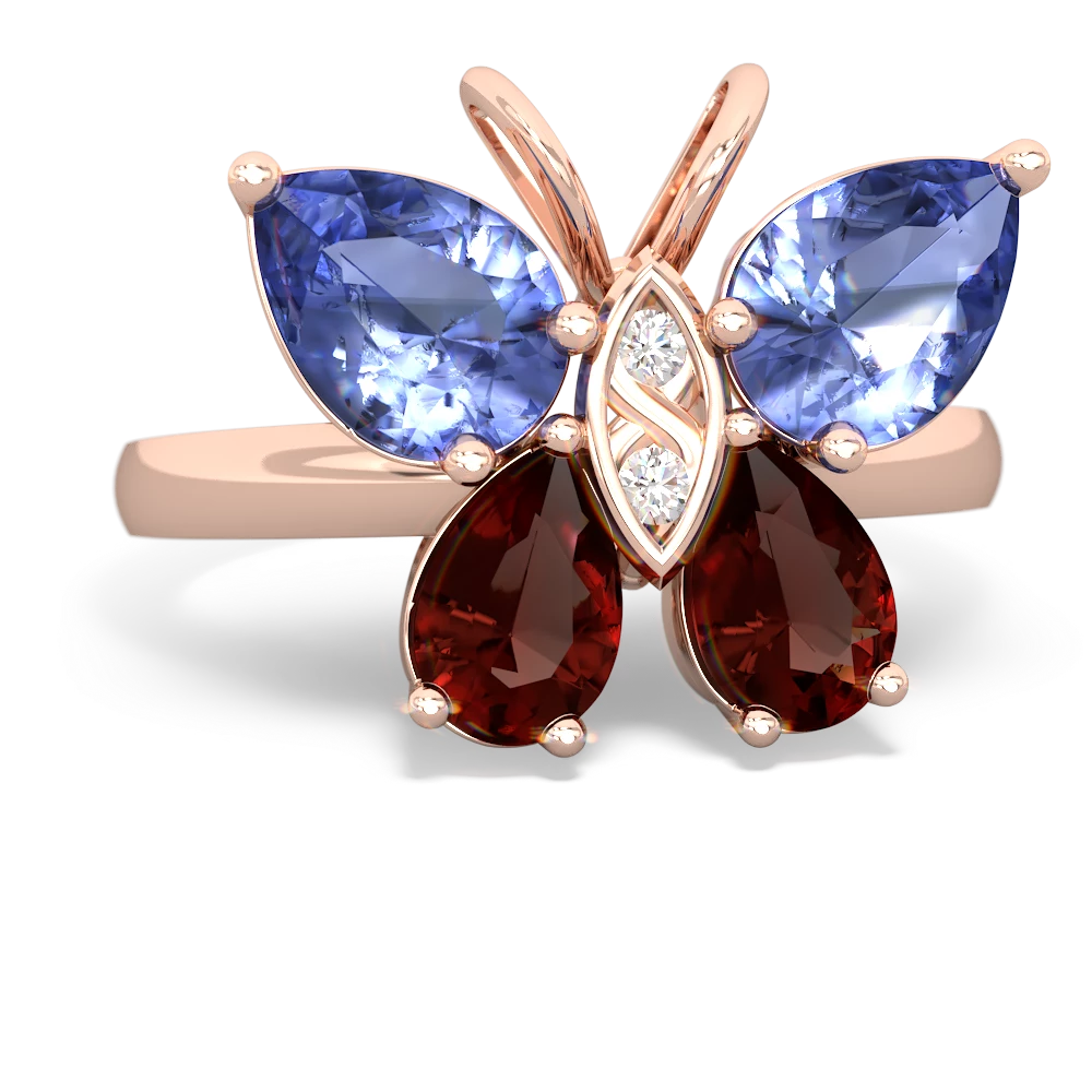 Tanzanite Butterfly 14K Rose Gold ring R2215