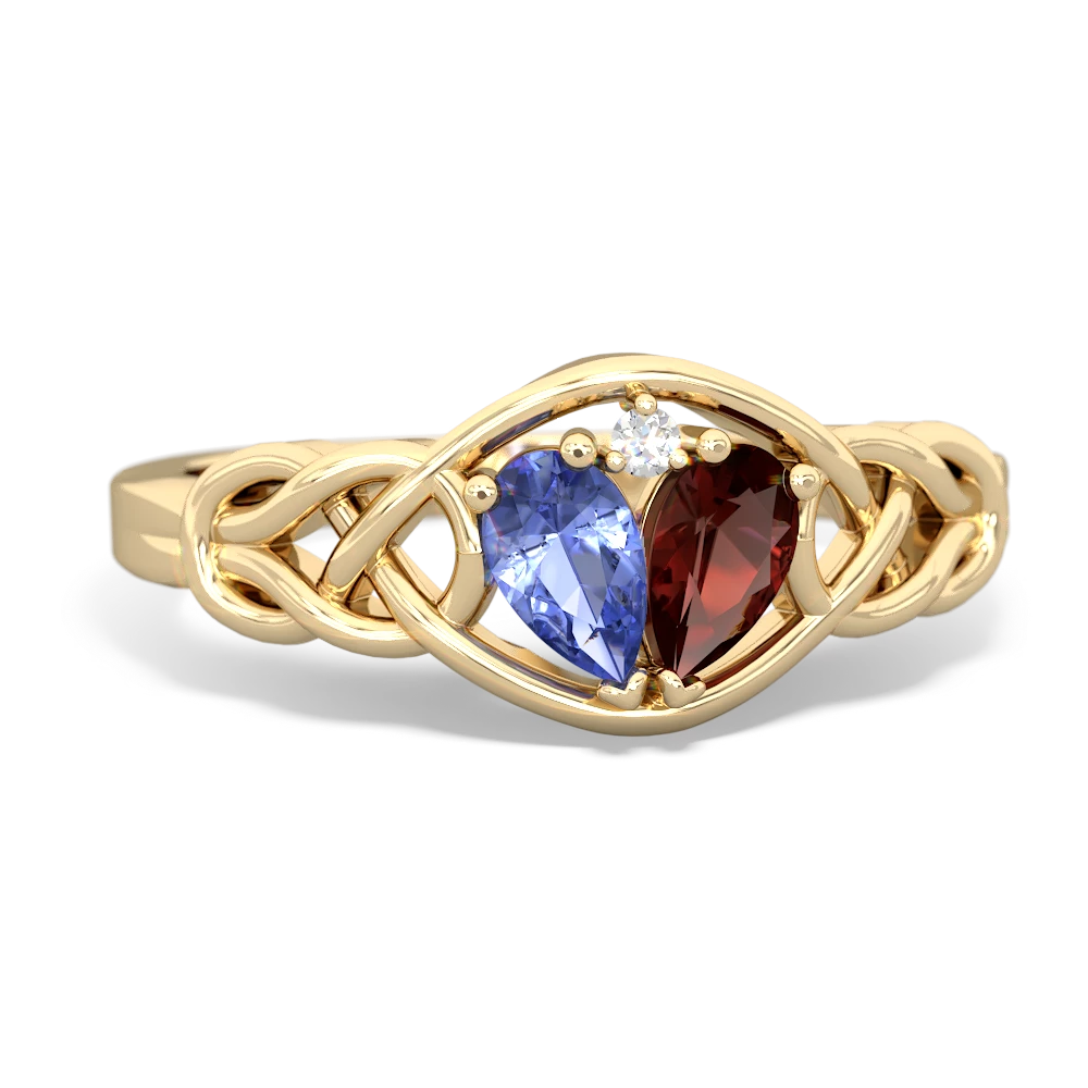 Tanzanite Celtic Love Knot 14K Yellow Gold ring R5420