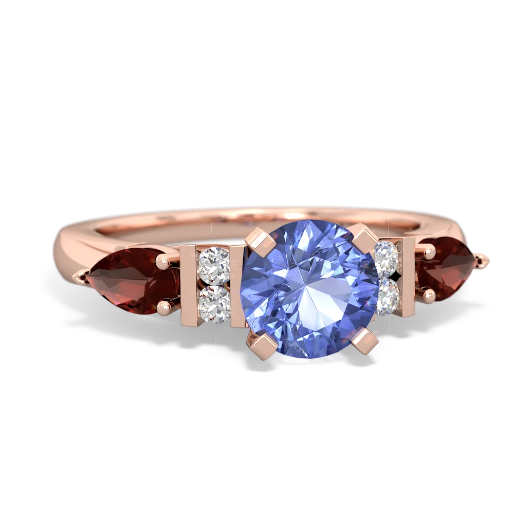 Tanzanite 6Mm Round Eternal Embrace Engagement 14K Rose Gold ring R2005