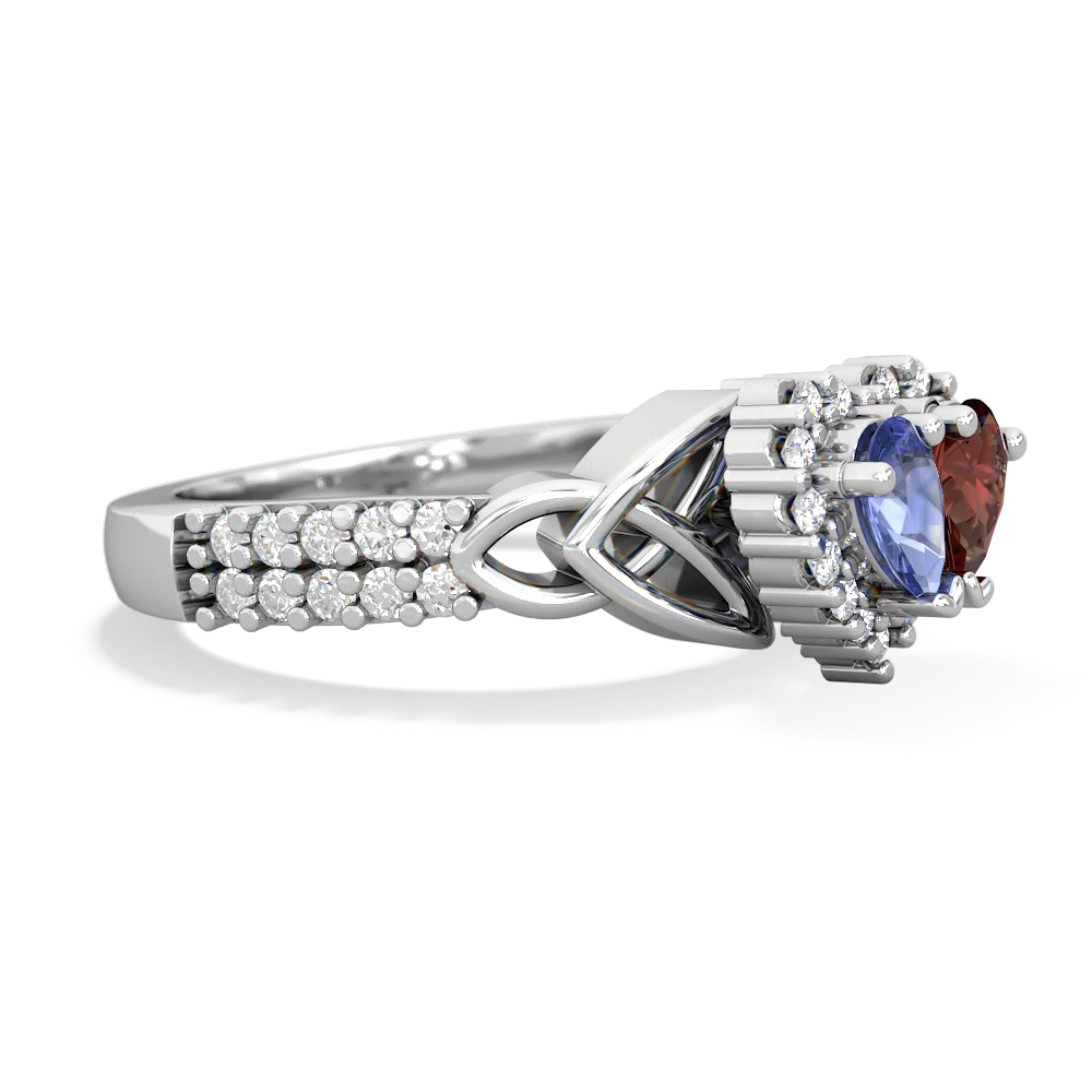 Tanzanite Celtic Knot Two Hearts As One 14K White Gold ring R2644HRT