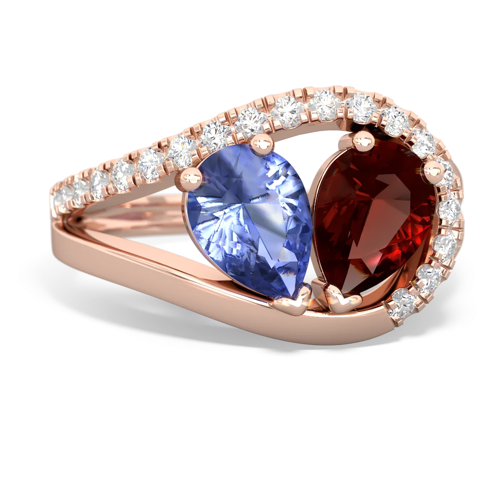 Tanzanite Nestled Heart Keepsake 14K Rose Gold ring R5650