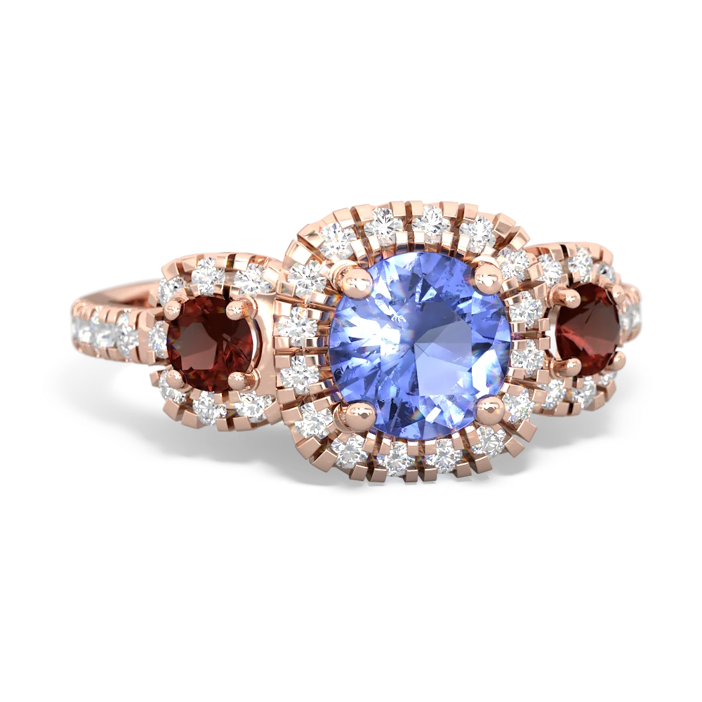 Tanzanite Regal Halo 14K Rose Gold ring R5350