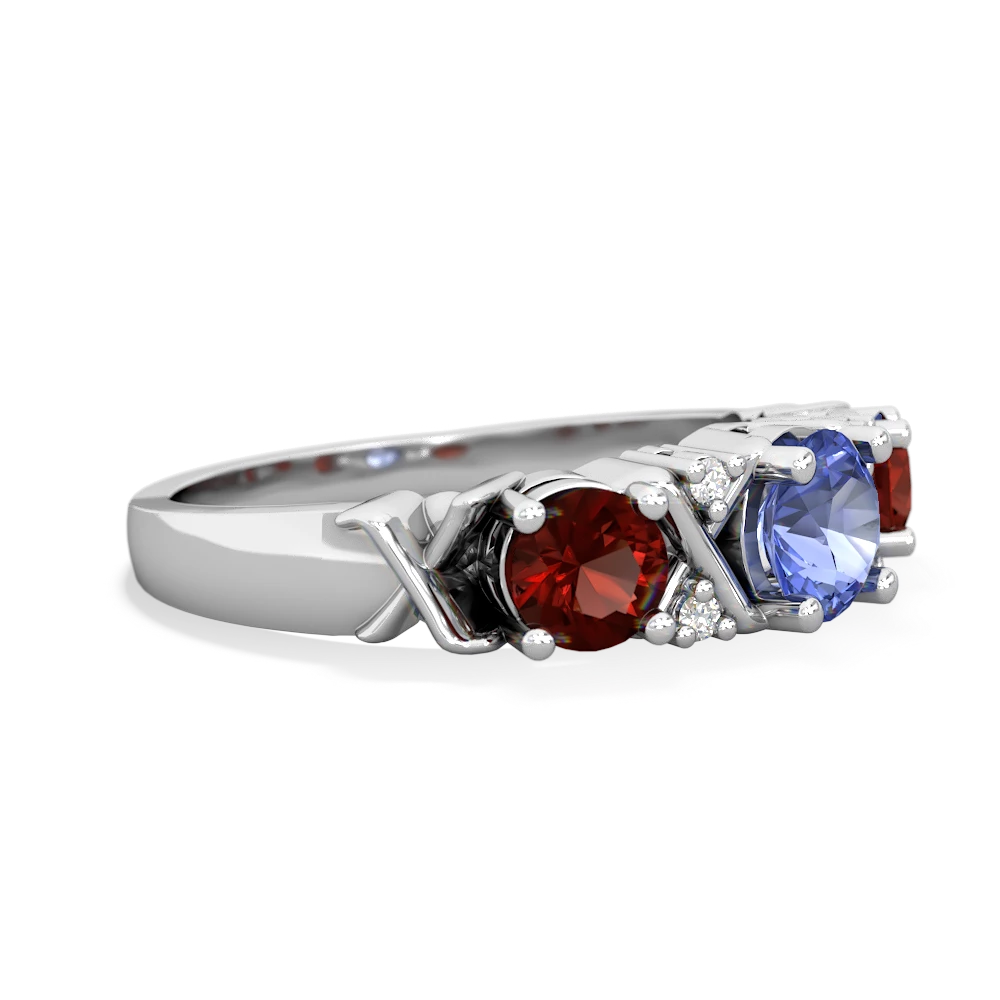 Tanzanite Hugs And Kisses 14K White Gold ring R5016