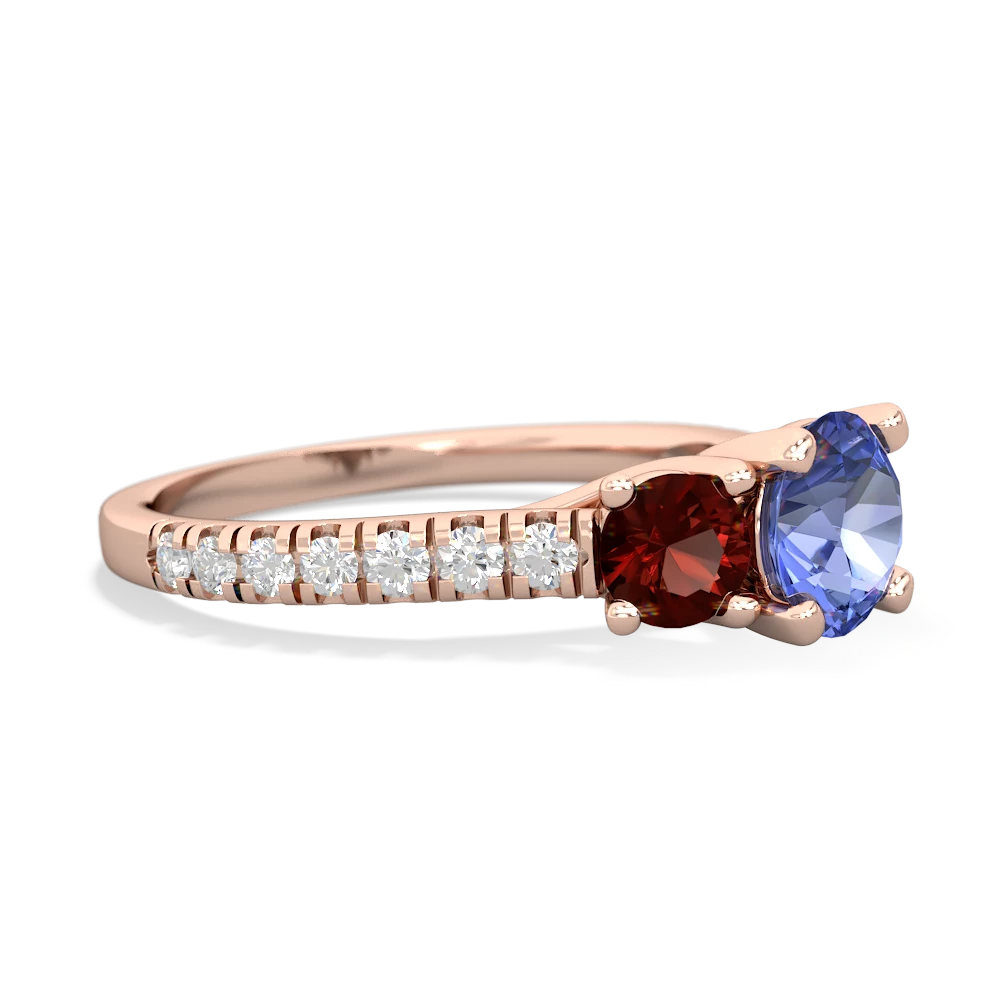 Tanzanite Pave Trellis 14K Rose Gold ring R5500