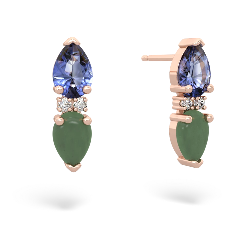 Tanzanite Bowtie Drop 14K Rose Gold earrings E0865