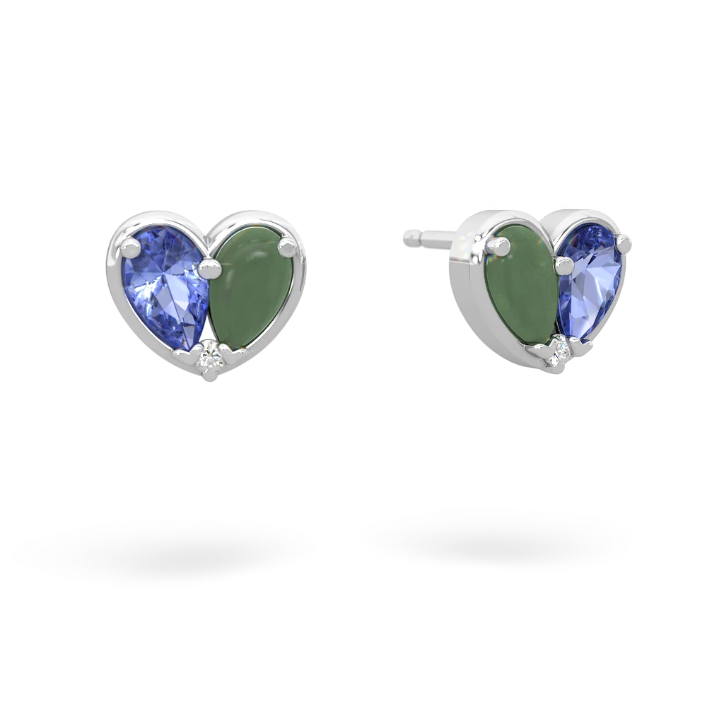 Tanzanite 'Our Heart' 14K White Gold earrings E5072