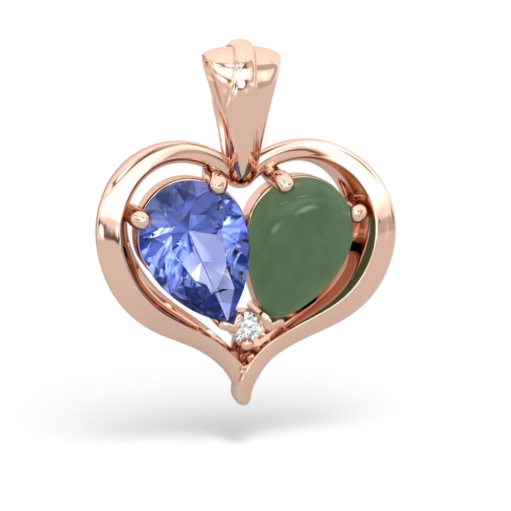 Tanzanite Two Become One 14K Rose Gold pendant P5330