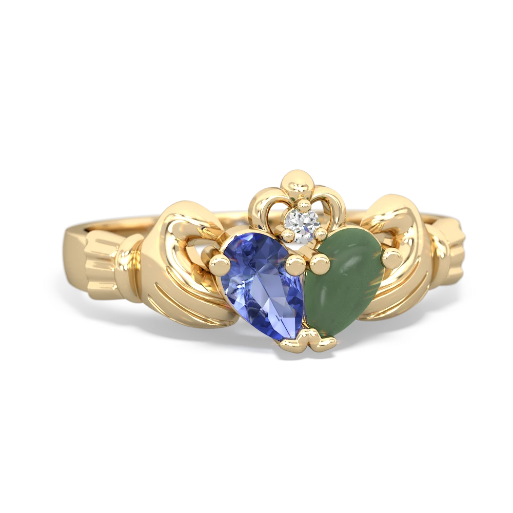 Tanzanite 'Our Heart' Claddagh 14K Yellow Gold ring R2388