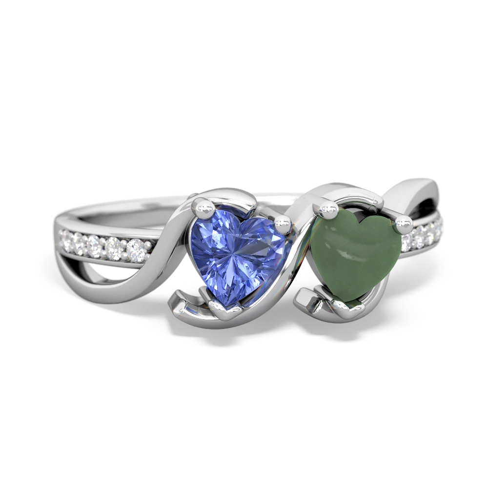 Tanzanite Side By Side 14K White Gold ring R3090