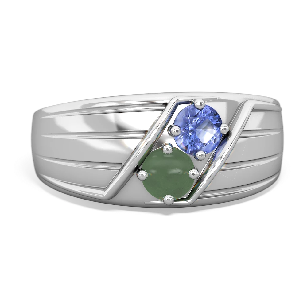 Tanzanite Men's Streamline 14K White Gold ring R0460