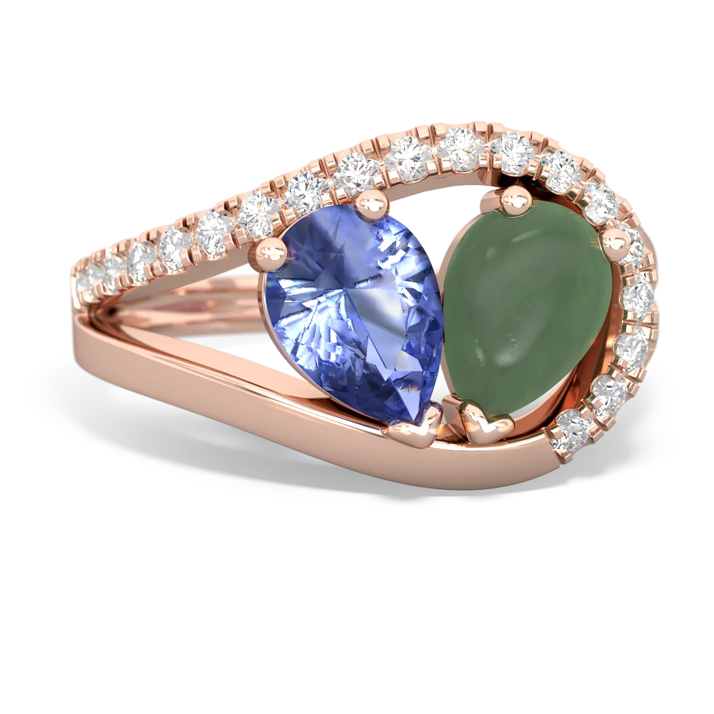 Tanzanite Nestled Heart Keepsake 14K Rose Gold ring R5650