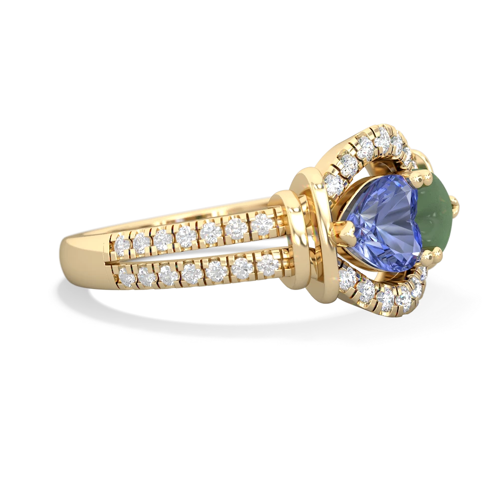 Tanzanite Art-Deco Keepsake 14K Yellow Gold ring R5630