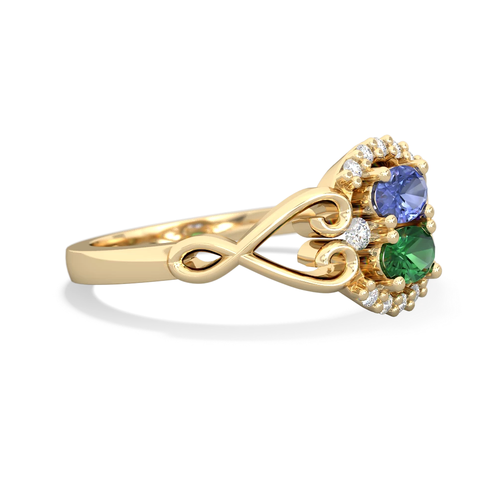 Tanzanite Love Nest 14K Yellow Gold ring R5860