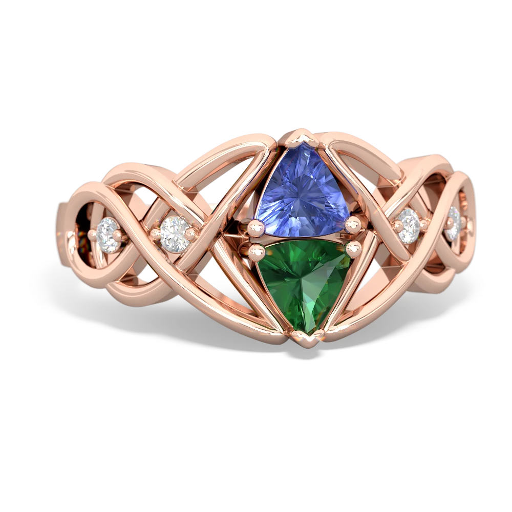 Tanzanite Keepsake Celtic Knot 14K Rose Gold ring R5300