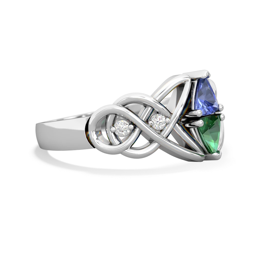 Tanzanite Keepsake Celtic Knot 14K White Gold ring R5300