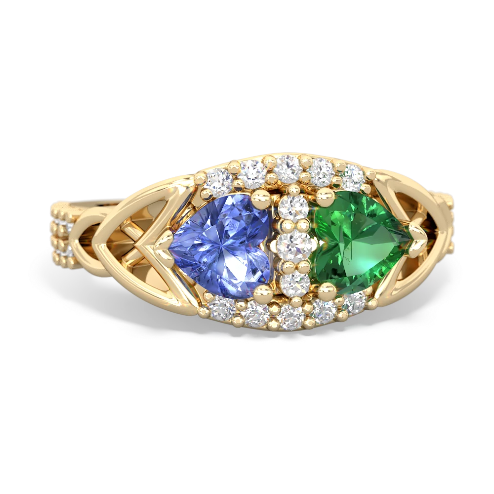 Tanzanite Sparkling Celtic Knot 14K Yellow Gold ring R2645