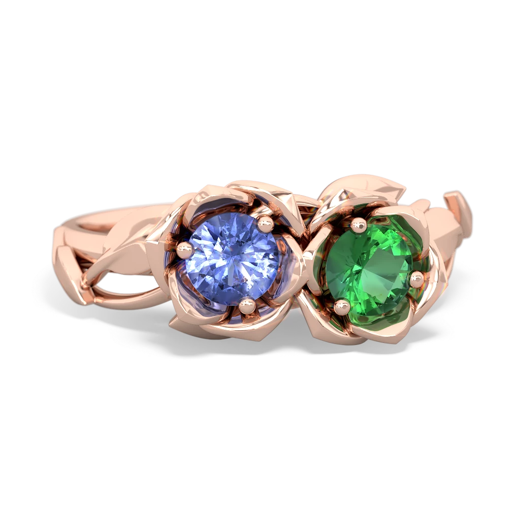 Tanzanite Rose Garden 14K Rose Gold ring R5510