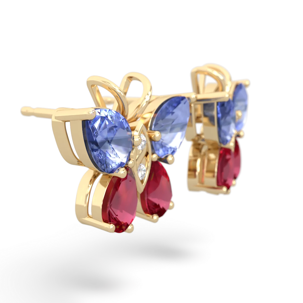 Tanzanite Butterfly 14K Yellow Gold earrings E2215