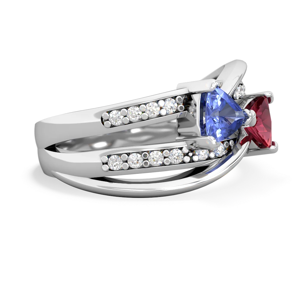 Tanzanite Bowtie 14K White Gold ring R2360